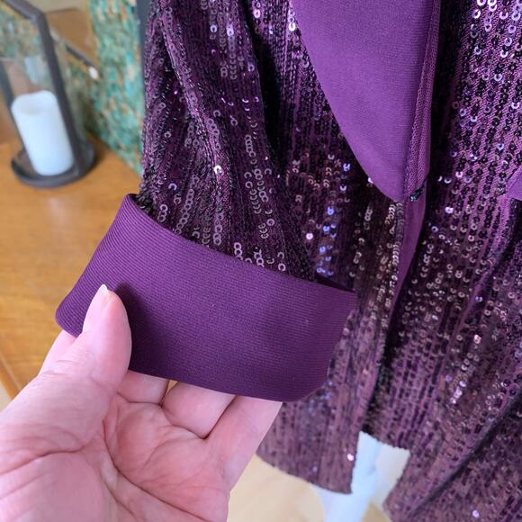 NEW R&M Richards Burgundy Wine Sequin Pant Suit Set Jacket Tank Pants Plus 18W - Picture 7 of 15